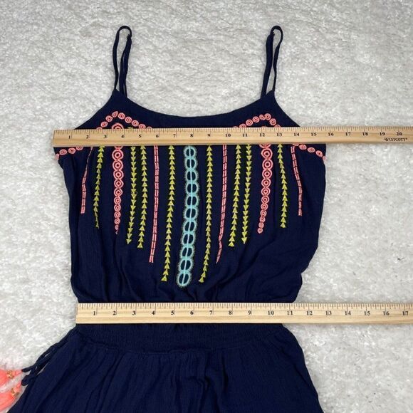 Lilly Pulitzer Beeler Navy Blue Embroidered Romper - Picture 9 of 11